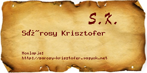 Sárosy Krisztofer névjegykártya