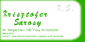 krisztofer sarosy business card